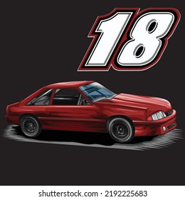 drag racing car isolated on black background for poster, t-shirt print, business element, social media content, blog, sticker, vlog, and card. vector illustration.