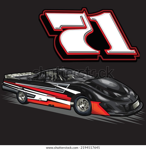 Drag Racing Car Isolated On Black Stock Vector (Royalty Free ...