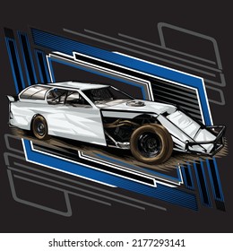 drag racing car on black background for poster, t-shirt print, business element, social media content, blog, sticker, vlog, and card. vector illustration.