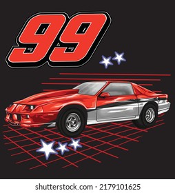 drag racing car on black background for poster, t-shirt print, business element, social media content, blog, sticker, vlog, and card. vector illustration.