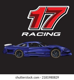 drag racing car on black background for poster, t-shirt print, business element, social media content, blog, sticker, vlog, and card. vector illustration.               
