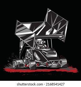 drag racing isolated on black background for poster, t-shirt print, business element, social media content, blog, sticker, vlog, and card. vector illustration.