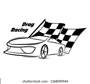 Drag Racing T-Shirt Design. Vector Illustration