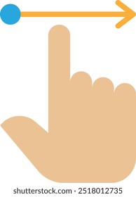 Drag Right Gesture Icon Vector Flat Illustration
