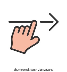 Drag Right icon vector image. Can also be used for Media Buttons. Suitable for mobile apps, web apps and print media.