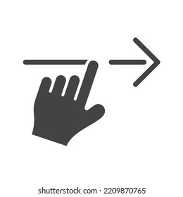 Arrastrar imagen vectorial de icono derecho. También se puede utilizar para botones de medios. Adecuado para aplicaciones móviles, aplicaciones web y medios impresos.