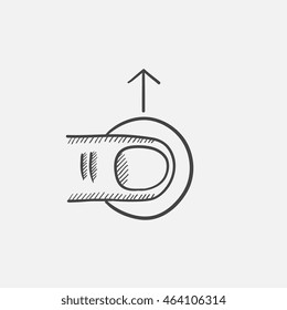 Drag up sketch icon for web, mobile and infographics. Hand drawn vector isolated icon.