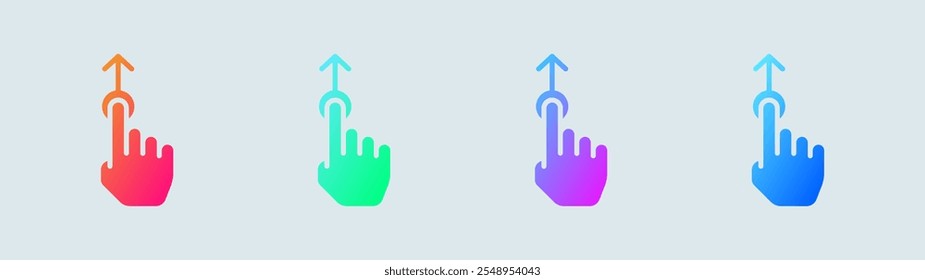 Drag solid icon in gradient colors. Cursor signs vector illustration.