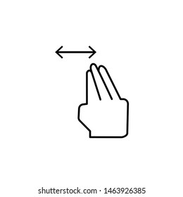 Drag, touch, horizontal icon. Element of corruption icon. Thin line icon on white background