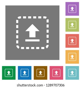 Drag to upload flat icons on simple color square backgrounds
