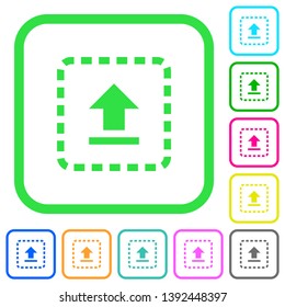 Drag to upload vivid colored flat icons in curved borders on white background
