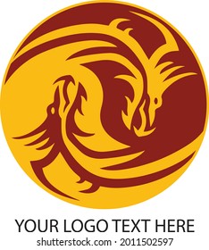 Diseño del logo del personaje de dibujos animados de Dragan