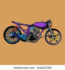 Dragbike-Racing-violettes Farbdesign .Vektorgrafik