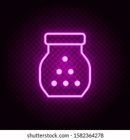 Dragee, vitamin, vitamin vector icon. Retro style neon vector icon. Vector icon on transparency background