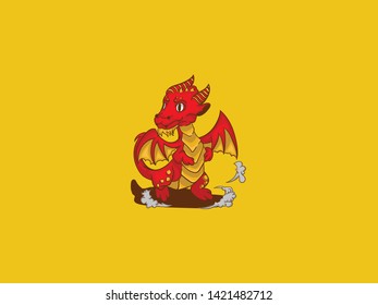 Dragie - Dragon Vector art with flat color