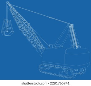 Dragline for used coal mining. Bucket is massive.