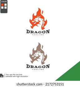 Dragon 2 types vector icon illustration design and logo template isolated in white background.
