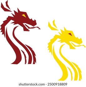 Dragon 2 types vector icon illustration design and logo template isolated in white background.