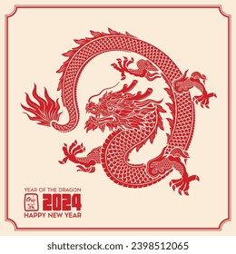 Dragon 2024 . Happy chinese new year . Year of the dragon