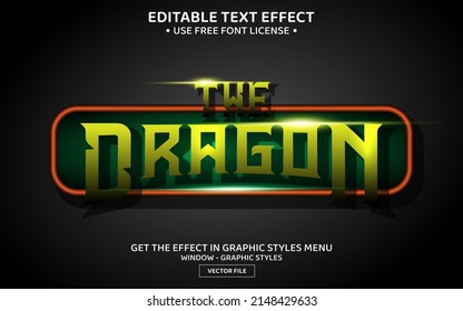 The dragon 3D editable text effect template