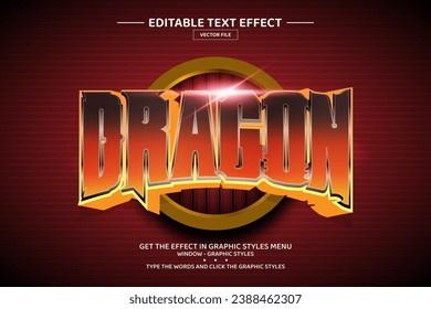 Plantilla de efecto de texto editable en 3D de Dragon