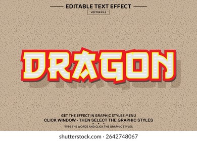 Dragon 3D editable text effect template