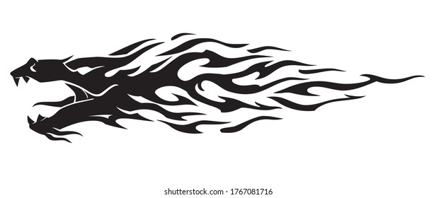 Dragon Abstract Flame Speed Trail Design