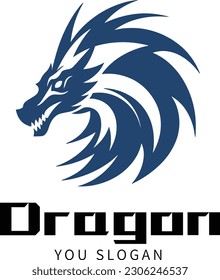 Logo de la ilustración del vector de imagen abstracta del dragón