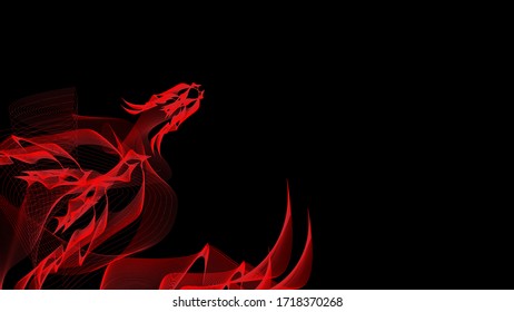 Dragon abstract linear linear color.