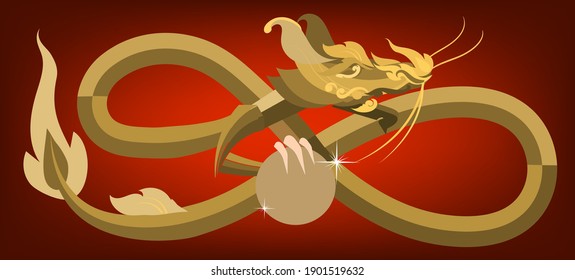 Dragon abstract Vector background Red Gold can be used in cover design, book design, poster, website backgrounds or advertising