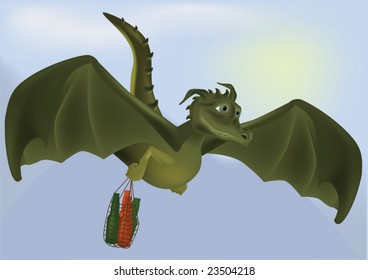 dragon after holidays and empty bottles