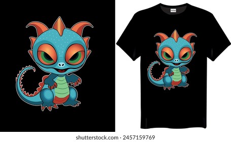 Dragon Alien T-Shirts Design-Funny Vector Alien T-Shirts Design
