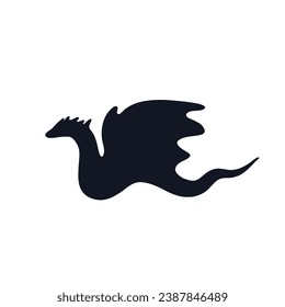 Dragon amphithere logo icon sign Fantastic animal snake Hand drawn Cute doodle design Cartoon children's flat style Fashion print clothes apparel greeting invitation card flyer poster banner cover ad