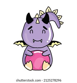 Dragon Animal cartoon sign symbol isolated on white background vector illustration