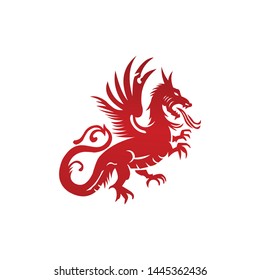 a dragon animal logo template
