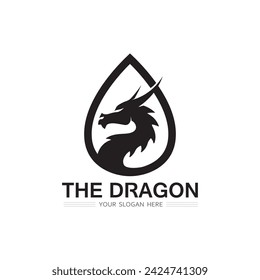 Dragon and animal, snake vector icon illustration design logo template