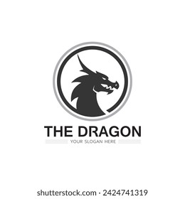 Dragon and animal, snake vector icon illustration design logo template