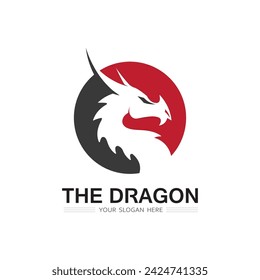 Dragon and animal, snake vector icon illustration design logo template