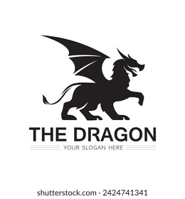Dragon and animal, snake vector icon illustration design logo template