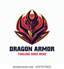 Dragon Armor Mascot Cartoon Logo