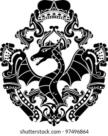 Dragon arms with crown stencil