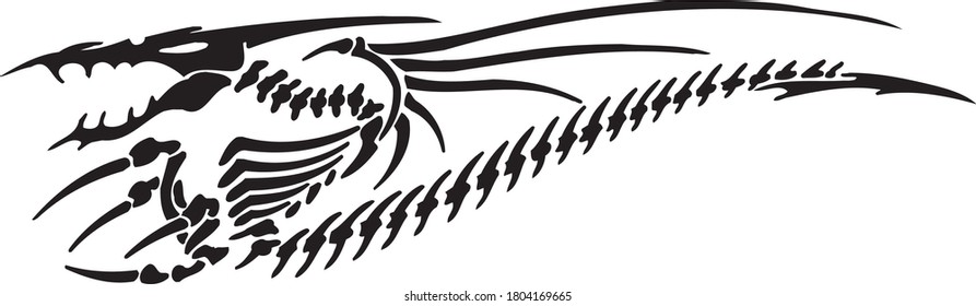 dragon art concept vector drawn by black outline
