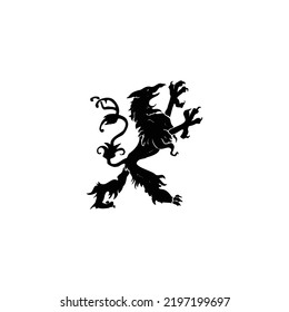 Dragon art for tattoo or icon on white background