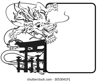 dragon asian copyspace tattoo in vector format in vector format very easy to edit