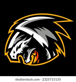 Dragon athletic club vector logo concept isolated on white background for badge, emblem and t shirt