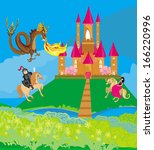 dragon attacks the castle