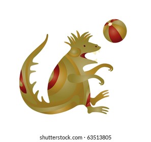 dragon with ball
