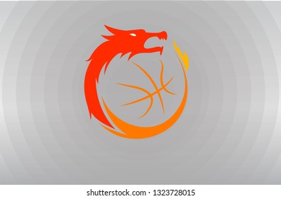 Dragon Basketball Logo Stock Vector Royalty Free 1323728015