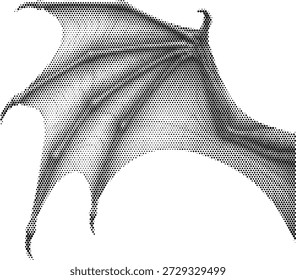 Ilustración vectorial de alas de murciélago de dragón para Elementos de diseño de fantasía, horror y halloween