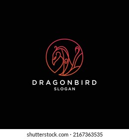 Dragon bird logo design icon template